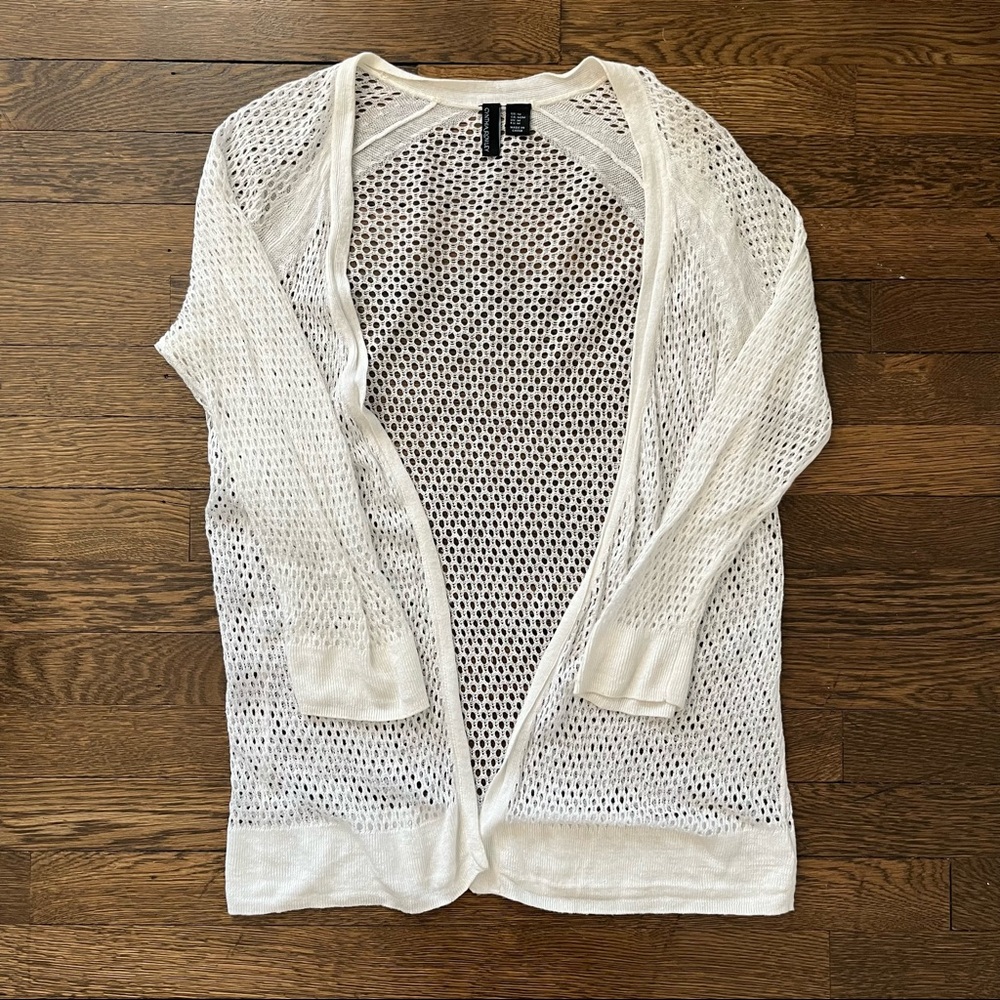 Knit Open Front Cardigan with 3/4 Sleeve